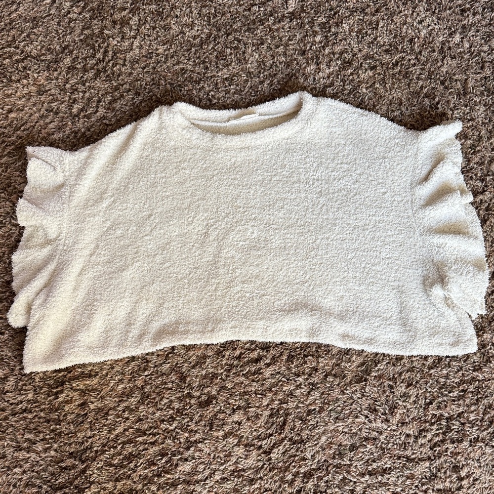Elegant White Ruffle Sleeve Crop Top